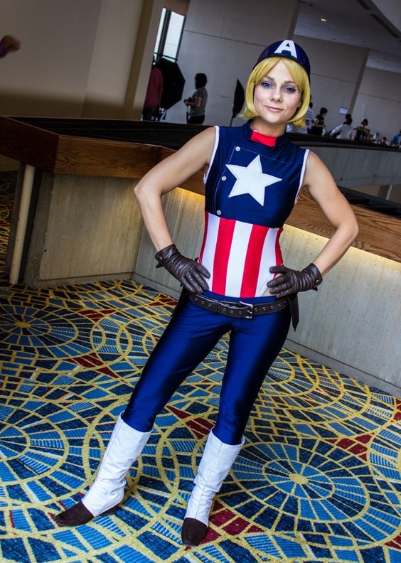 Captain America Girl Cosplay Superhero Costume